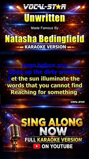 Unwritten - Natasha Bedingfield KARAOKE #karaokeversion #karaoke #instrumental