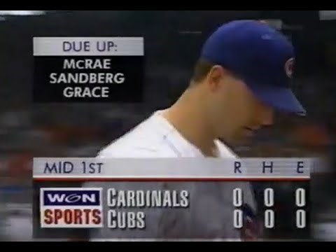 1996 Chicago Cubs vs St. Louis Cardinals July 12 at Wrigley Field - Harry Caray & Steve Stone
