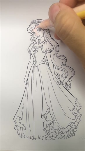 CoLoRiNg Ariel from Mermaid #coloring #cartoon #viral #ariel #mermaid