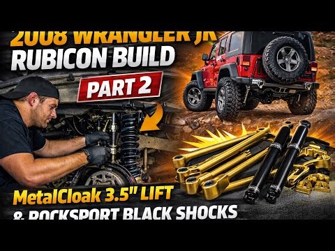Jeep Wrangler JK Rubicon Build Part 2 Rear MetalCloak 3.5” Lift RockSport Black Shocks