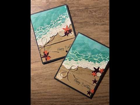 Beach Waves Layered Card Tutorial | Rolling Waves Beach-Themed Card