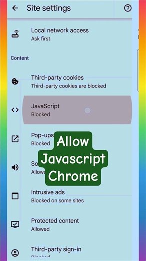 Allow sites to run Javascript on Chrome #javascript #shorts