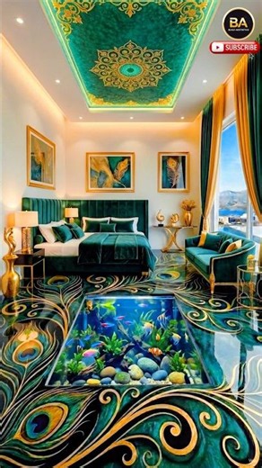 Galaxy Epoxy Fish Tank Bedroom Transformation #interiordesign #aquarium #shorts #viral #satisfying