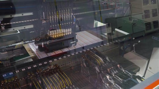 Accurate paste distribution via gantry system. Precision paste dispensing across circuit pathways. Automated multi nozzle paste dispensing system ensuring high precision on printed circuit boards