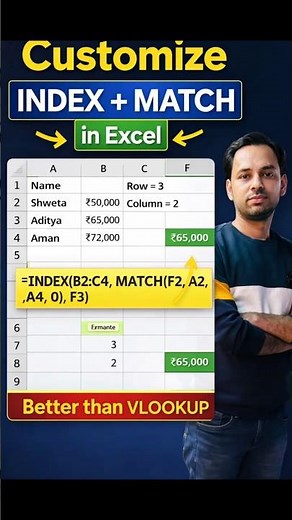 Excel Dynamic Lookup Formula (INDEX + MATCH)
