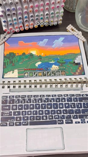 Drawing Minecraft with acrylic markers #minecraft #drawing #acrylicmarkers #art