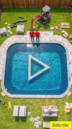 I Built a Giant YouTube Play Button Swimming Pool in My Backyard ▶️🔥