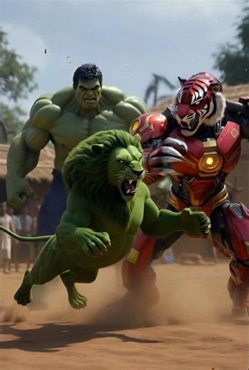 Hulk’s Pet Sheru Powered Up! Epic Fight Against Iron Tiger 🦁⚡🤖