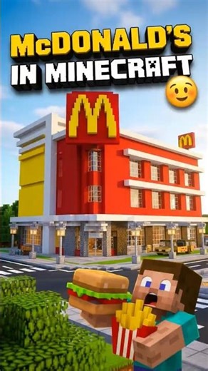 I built McDonald’s in Minecraft 🍔😱 | #minecraft #ytshorts #macdonald