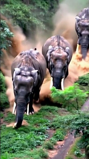 "Elephant Stampede in the Jungle Caught from the Sky! 🐘🌳 | Unreal Drone Footage"