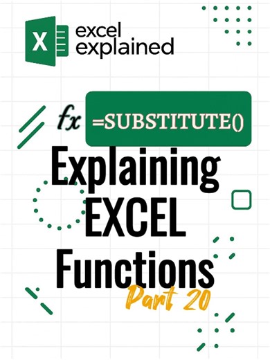 Tired of Repeating Replacements in Excel? Meet SUBSTITUTE! 🔁 Say goodbye to manual find-and-replace! With Excel’s SUBSTITUTE function, you can swap out specific words or characters in a flash. Even target just one occurrence. #fypシ #reelsviral #Excel #capcut #exceltricks #dataanalytics #exceltips | ExcelExplained