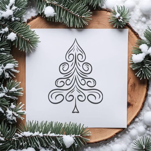 Christmas Tree SVG Bundle: Hand Drawn Winter Holiday Clipart (digital Download) - Etsy