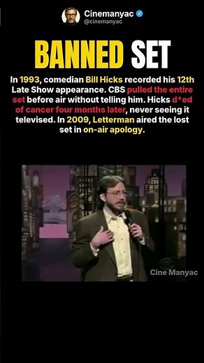 Bill Hicks' Letterman Set Was Banned — Aired 15 Years After His De*th #shorts