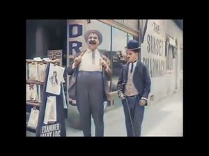 Charlie chaplin comedy video Laughing Gas 1914 color Laurel Hardy