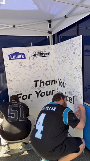 Saying thank you to our service members in a BIG way with Lowe's Home Improvement 🙌 | Carolina Panthers