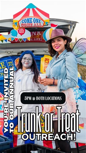 🎃 Trunk or Treat Outreach at Lighthouse Church! 🍂🧡 You're invited Friday, October 31st for our annual Trunk or Treat — it’s going to be FUN for the whole family! ✨ What to Expect: 🍬 TONS of candy 🍿 Fresh popcorn 🌭 Hot dogs ☕️ Hot chocolate 🚗 Themed trunks & more! 📍 Both Locations: Lighthouse Joshua Tree — 5475 Sunburst Ave Lighthouse Yucca Valley — 7546 Kickapoo Trail 🕔 Time: 5:00 – 6:30 PM Bring your family, invite your friends, and come make some fall memories with us! 🙌🏼 | Lighthou