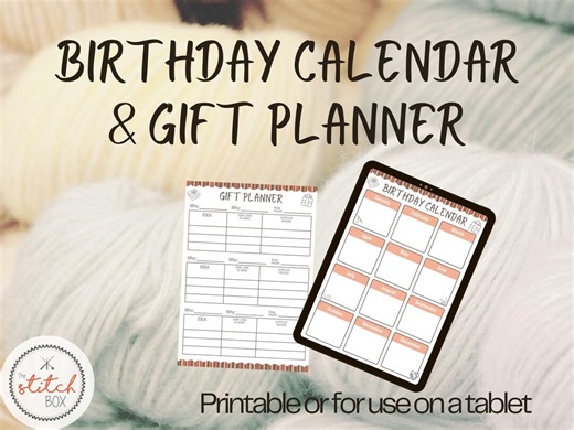 Birthday Calendar and Gift Planner, Printable Birthday Calendar, Digital Birthday Calendar, Family Birthday Planner, Birthday Tracker - Etsy