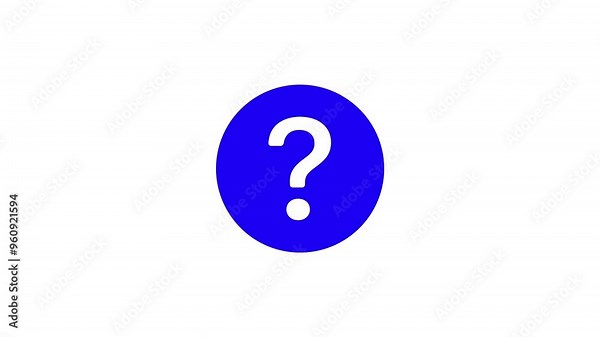 Animated question mark in a blue circle showcasing smooth motion and engaging visual effects.