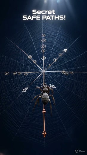 Why spiders don’t get stuck in webs ?! 😳🕷️ #spider #insects #wildlife