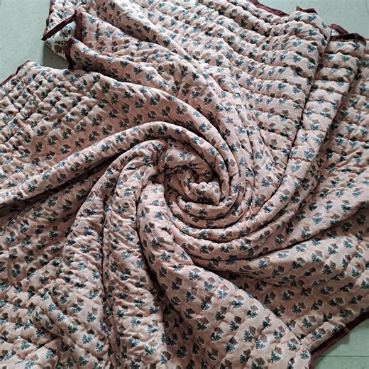 Hand Block Print Reversible Cotton Quilt, Twin/queen/king - Etsy