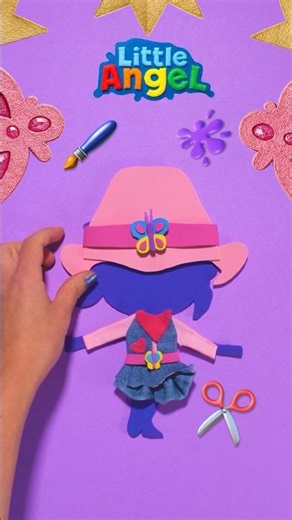 Create A Craft Cowboy! 🤠 Little Angel Paper & Felt Art Tutorials #kids #shorts