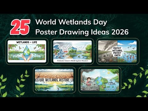 25 World Wetlands Day Poster Drawing Easy | Save Wetlands Drawing Ideas 2026