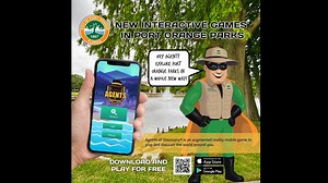 New today! Agent Rec Man invites you to experience our parks in a whole new way! Agents of Discovery is an augmented reality app that gets you outside, active, and engaged in the world. You become a top secret agent, dedicated to solving the mysteries of science, culture, technology and nature. Now available at City Center, Buschman and Riverwalk Parks. Get outside, learn something new, and win some great prizes! More information at www.port-orange.org/986/Agents-of-Discovery | Port Orange Parks