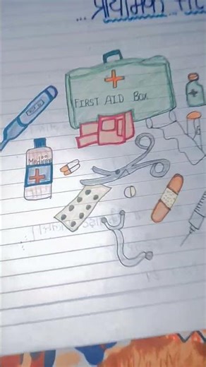 # prathmik sahayata. draw first aid box