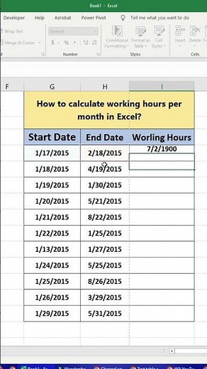 📅 How to Calculate Working Hours Per Month in Excel | Step-by-Step Guide