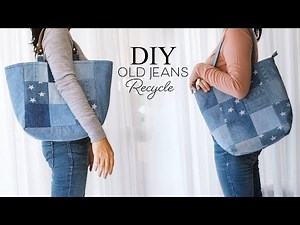 How to make recycled denim tote bag | sewing | easy | tutorial