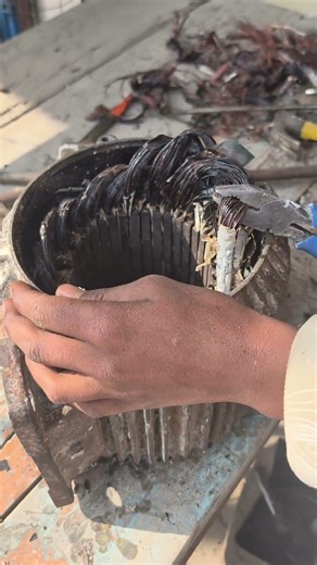 3 HP 3 phase motor winding #electrical #industrialelectrician #industrialelectrician #electrician