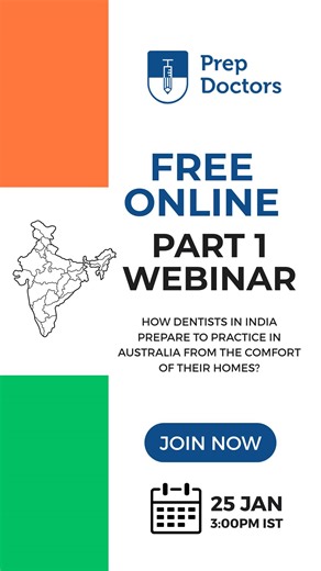 🇦🇺 Become an Australian Dentist without putting your life on hold. Join our high-quality, Australia-based webinar built specifically for 🇮🇳 Indian dentists — flexible, fully online, and accessible anywhere. 📅 January 25th | 3:00 PM IST 🔗 Register Now: https://partone.au.prepdoctors.com/part-one-webinar (or) link in bio! | Prep Doctors Australia