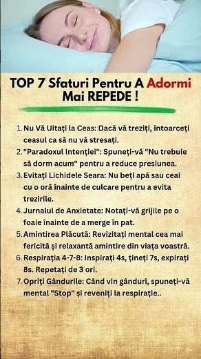 TOP 7 Sfaturi Pentru A Adormi Mai REPEDE !