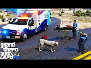GTA 5 Paramedic Mod Ambulance Responding To Mountain Lion Attack