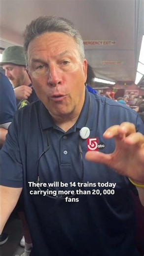 An inside look at the MBTA train to Boston Stadium ahead of World Cup match