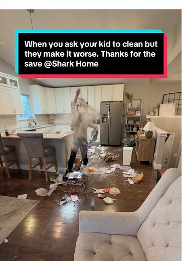 Kid Makes Cleaning Worse, Shark Robot Saves the Day!