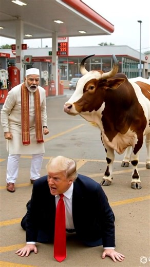 Trump Vs Modi Ka बैल 😂 | AI Funny Video 2026 | World Comedy #modi #trump #shorts #youtubeshorts