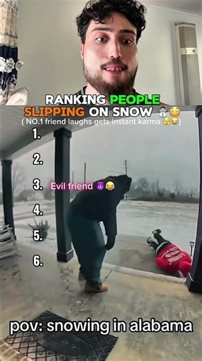 Ranking people slipping on SNOW 😂 🤕