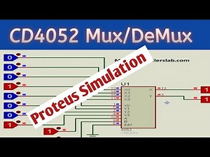 CD4052 4x1 multiplexer and demultiplexer Example with proteus simulation