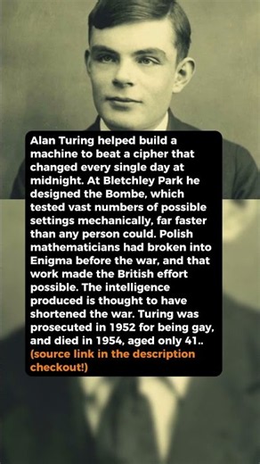 Turing built the machine that broke Enigma codes #short #history #ww2