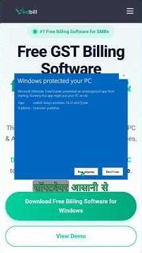 Windows Protected Your PC? Vedbill Install Safe Solution | Free Billing Software