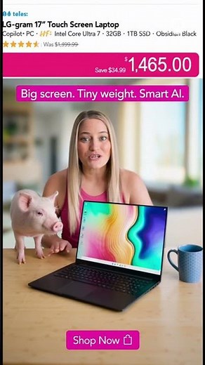 LG - gram 17" Touch Screen Laptop - Copilot+ PC - Intel Core Ultra 7 Series 2 with 32GB Memory - 1TB