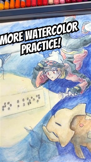 More Pokémon Watercolor Practice! #pokemonart #animeart #watercolorpencils