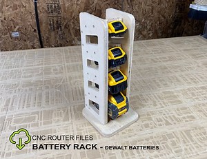 Battery Storage Rack Holder for Dewalt 20v SVG DXF CNC Router Files, Wall Mounted Free Standing Battery Holder - Etsy
