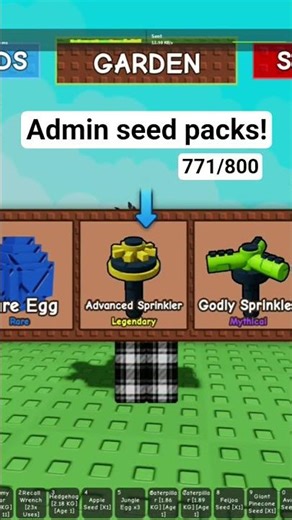 Admin packs!! 🌻 #roblox #robloxshorts #robloxmemes #gaming #growagarden