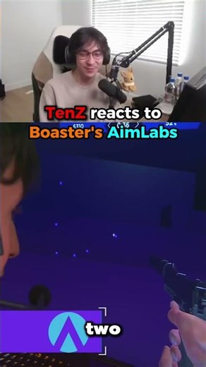 TenZ reacts to Boaster's INSANE AimLabs Gridshot Round
