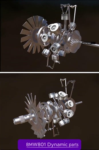 BMW 801 Dynamic Parts | Radial Engine in Motion ⚙️ #shorts