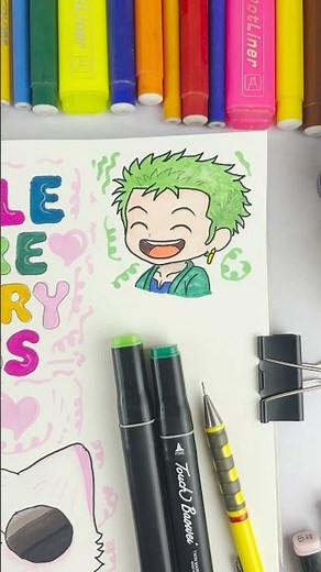 Easy anime drawing zoro step by step tutorial for beginners #art #arte #drawimg #draw #sketch