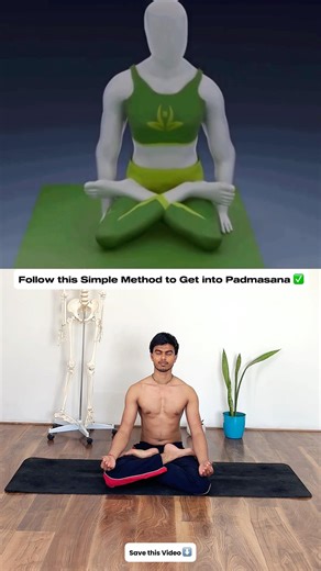 Follow this simple Method to get into Padmasana✅ | #yoga #yogateacher #healthylifestyle #viral