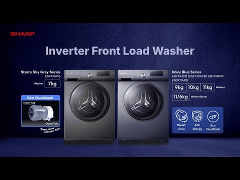 SHARP Inverter Front Load Washer with Auto Tub Clean Every Cycle